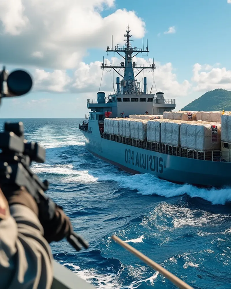 La marine française intercepté 9 tonnes de cocaïne sur un navire turc au large de la Martinique